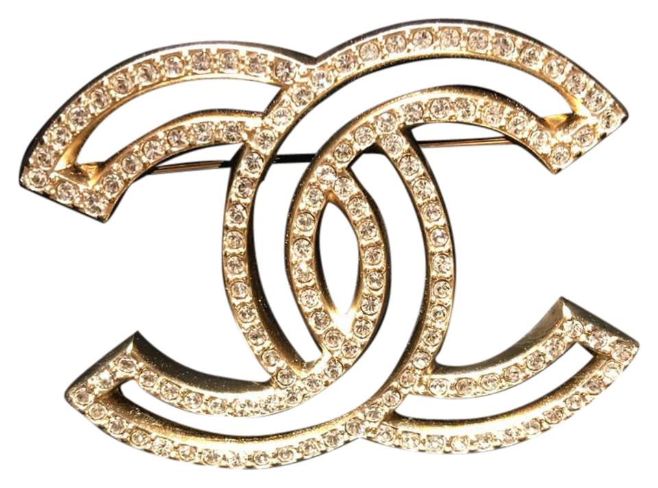 Golden Chanel Logo - Chanel Gold Bn Cc Logo Brooch