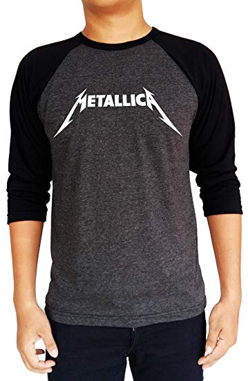 Metallica Original Logo - Metallica Original Logo Baseball Tee Raglan 3 4 Sleeve