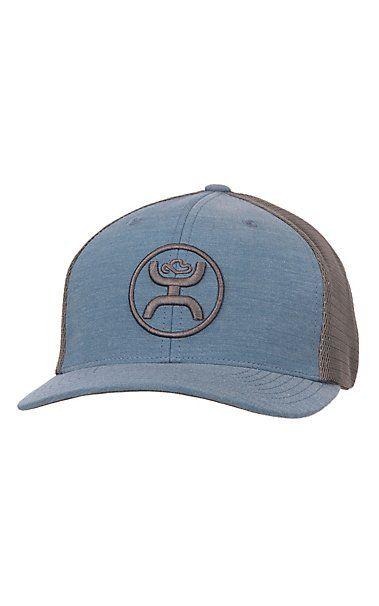 Blue and Charcoal Logo - HOOey Cody Ohl Blue with Charcoal Puff Logo and Charcoal Mesh and ...
