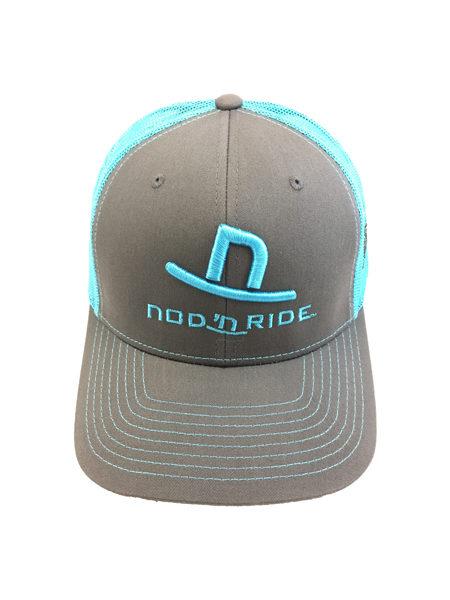 Blue and Charcoal Logo - Charcoal/Neon Blue OSFM | Western Worlds New Brand- NOD 'N RIDE