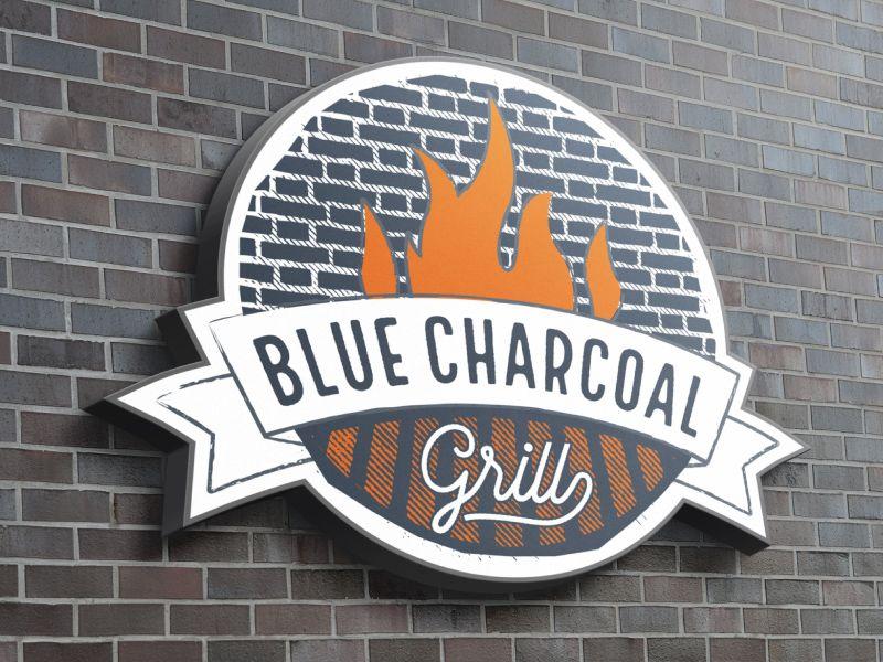 Blue and Charcoal Logo - Blue Charcoal Grill Brand Design
