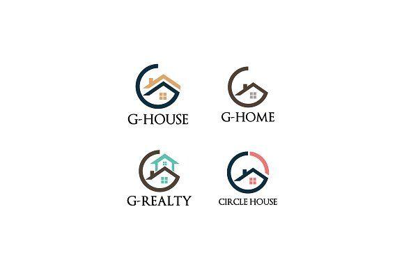 Circle House Logo - 4 Circle G - House Home Realty ~ Logo Templates ~ Creative Market