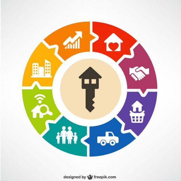 Circle House Logo - Circle house concepts with icons infographics Vector