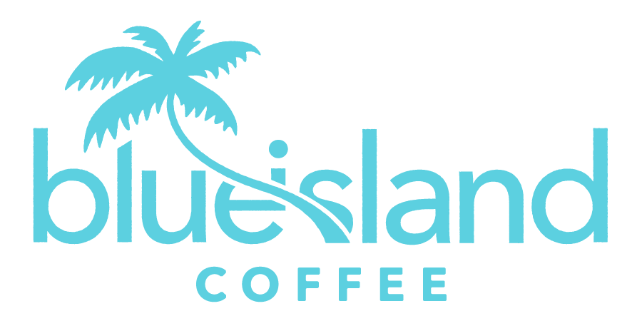 Blue and Charcoal Logo - Charcoal Grey/Blue Logo V-Neck Unisex — Blue Island Coffee