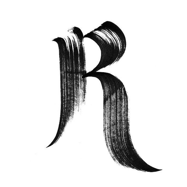 Black and White R Logo - Sophisticated Hand Lettering by Melvin Leidelmeijer
