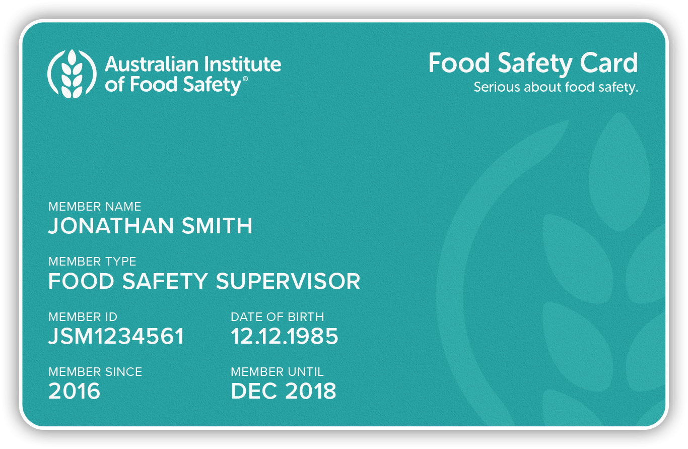 Blue and Green Food Logo - Food Safety Card
