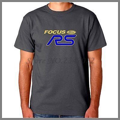 Blue and Charcoal Logo - Ford Focus RS charcoal short sleeve tshirt gold and blue logo-in T ...