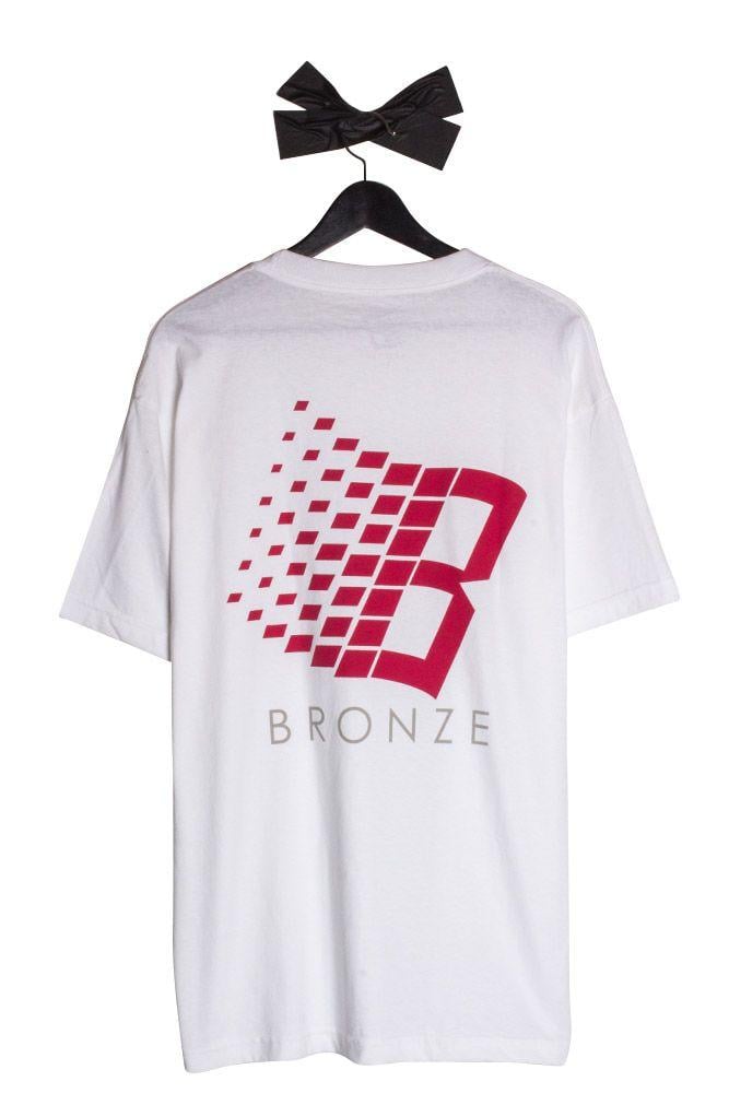 Burgandy and Grey Logo - Bronze 56K Logo T-Shirt White/Grey/Burgundy - Bonkers