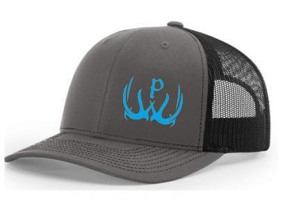 Blue and Charcoal Logo - Pursue The Wild Charcoal Gray Logo Hat- Blue