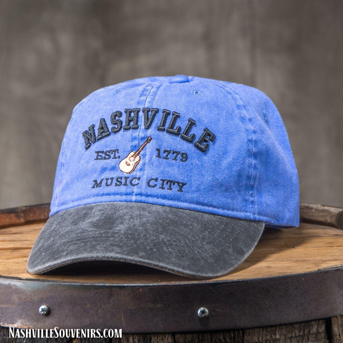 Blue and Charcoal Logo - Blue Nashville Music City Hat | NashvilleSouvenirs.com
