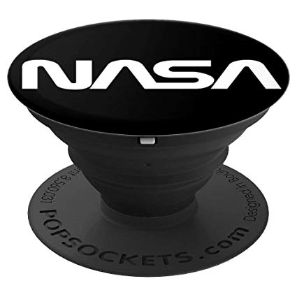 NASA Black Logo - Fuzewear NASA Worm Logo Black White PopSockets