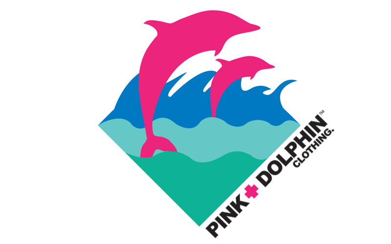 pink dolphin ghost logo tattoo