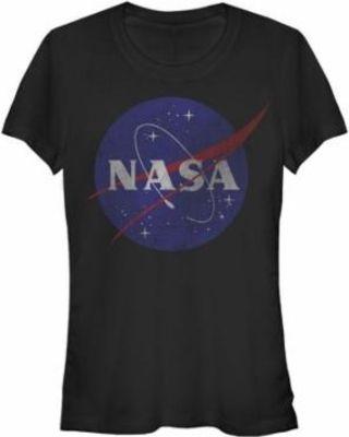 NASA Black Logo - Score Big Savings On NASA Logo Juniors Black T Shirt