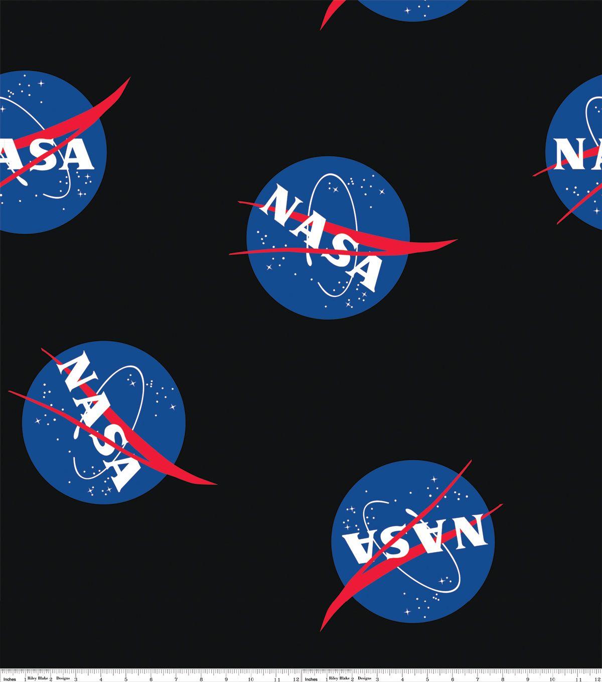 NASA Black Logo - Nasa Fleece Fabric-Logos on Black | JOANN