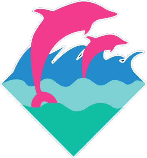 Pink Dolphin Ghost Logo - Pink dolphin Logos