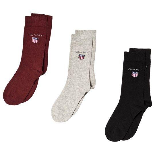 Burgandy and Grey Logo - Gant, Grey and Black Logo Socks