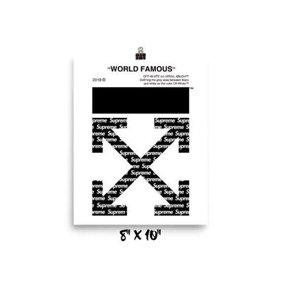 Famous White Box Logo - Off White X Supreme WORLD FAMOUS Custom Box Logo