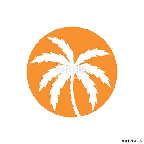 Orange Palm Tree Logo - Palm Tree Icon Logo Vector Isolated White