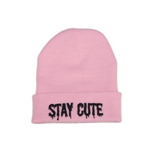 Beanie with Logo - Pink Logo Beanie — Stay Cute