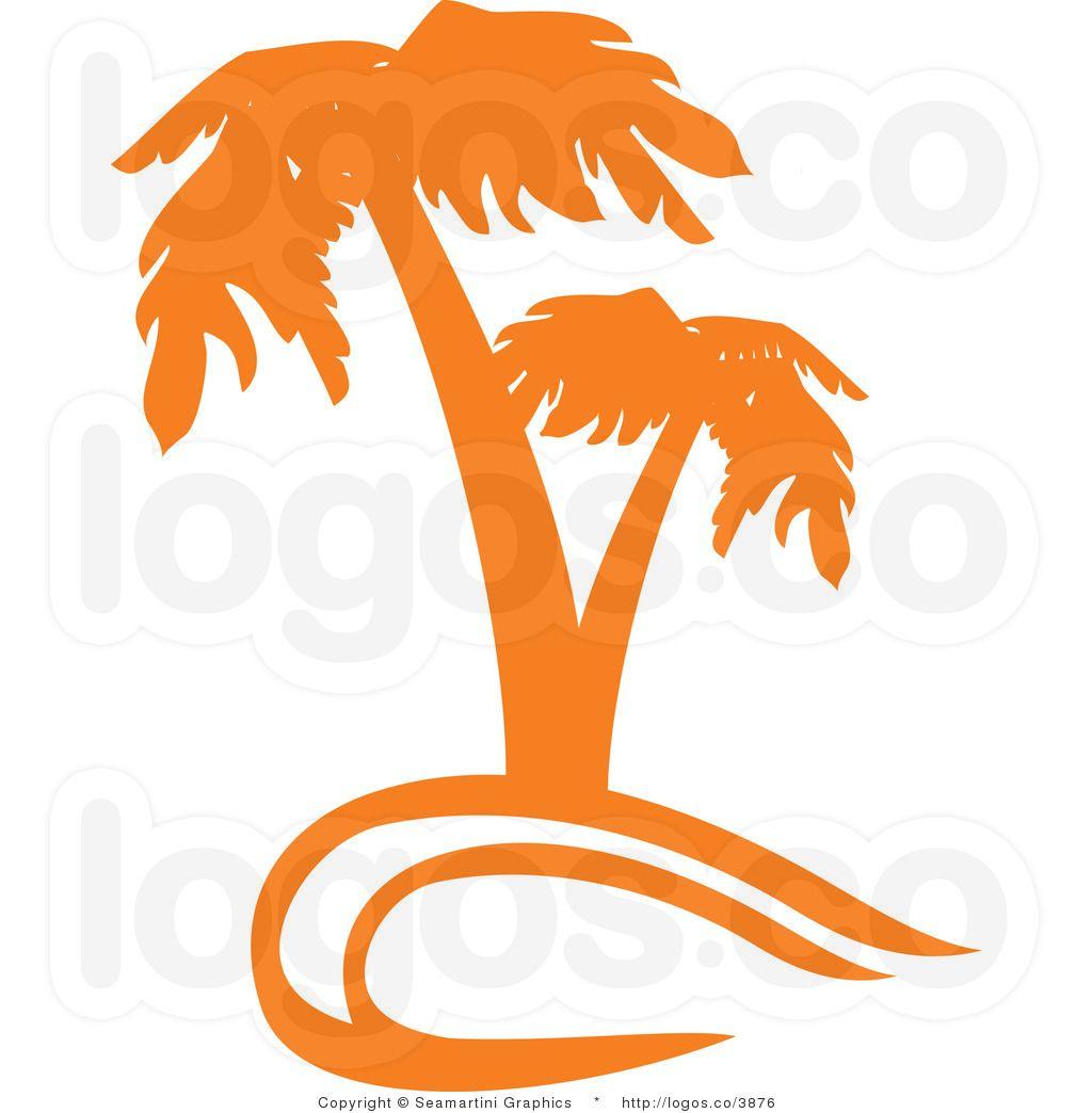 Orange Palm Tree Logo - Royalty Free Palm Tree Logo Clipart Image