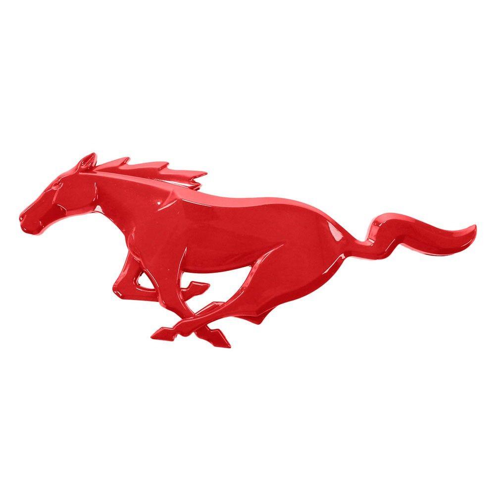 Red Mustang Horse Logo - Mustang Pony Emblem Front Grille Race Red 2015-2019 V6/EcoBoost/GT