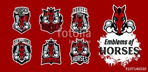 Red Stallion Logo - A collection of colorful emblems, logos, horse stickers releasing