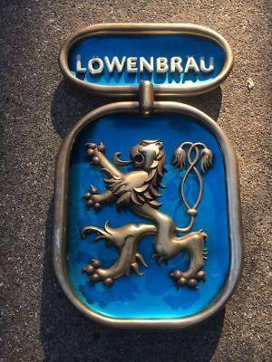Lowenbrau Lion Logo - LOWENBRAU GOLD & Blue Lion Logo German Beer Glass Mug Stein Cup ...