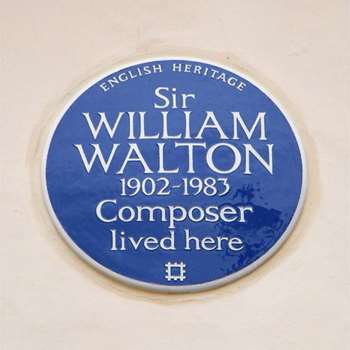 In a Circle with a Blue Z Logo - William Walton | Composer | Blue Plaques | English Heritage