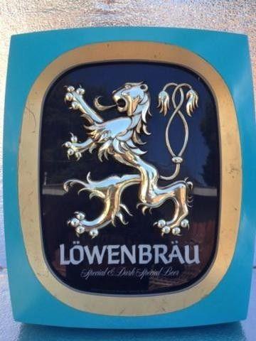 Lowenbrau Lion Logo - Vintage 1978 LOWENBRAU Light + Dark Special Back Lighted Lion Logo ...
