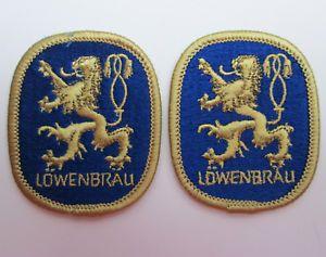 Lowenbrau Lion Logo - TWO Lowenbrau Beer Patches 2 by 2 1/2 vintage Gold Lion Logo New Old ...