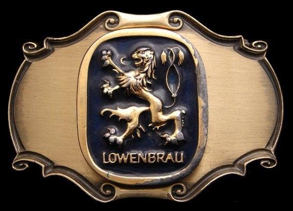 Lowenbrau Lion Logo - AWESOME VINTAGE 1980 BEER BUCKLE *LOWENBRAU* LION LOGO