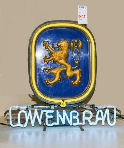 Lowenbrau Lion Logo - Lowenbrau Lion Lighted Sign. United Country Rogers Auctioneers, Inc