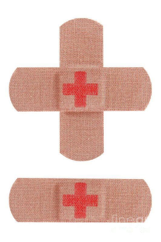 Red Cross Bandage Logo - Red Cross Bandages Art Print by Blink Images