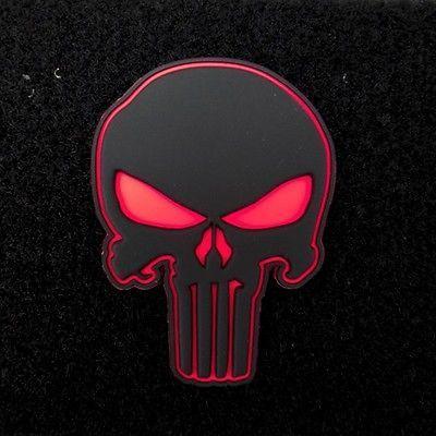 Red and Black Skull Logo - Navy SEAL THE PUNISHER SKULL DEVGRU PVC 3D Rubber Vel Cro PATCH Red