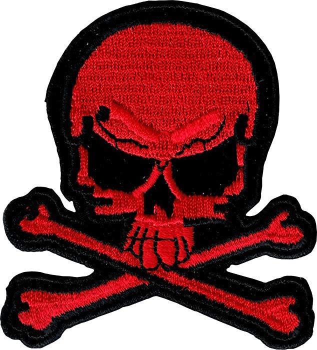 Red and Black Skull Logo - Amazon.com: Red & Black Skull & Crossbones - 2 3/4