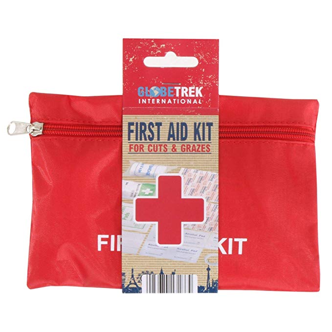 Red Cross Bandage Logo - Globetrek International Small Travel First Aid Kit With Red Zip ...