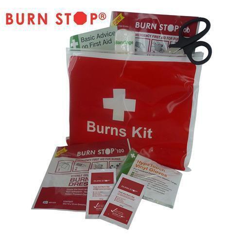 Red Cross Bandage Logo - Burn Stop Burns Kit in Vinyl Wallet from Key