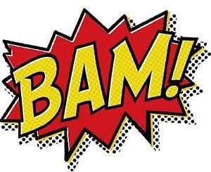 Superhero Hero Logo - COMIC SUPER HERO SUPERHERO BAM SYMBOL IRON ON T SHIRT TRANSFERLARGE ...