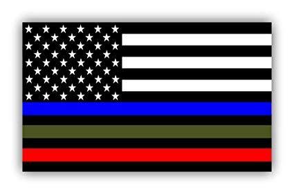 Blue Red Green Flag Logo - Amazon.com: Police Military and Fire Thin Line USA Flag Decal ...