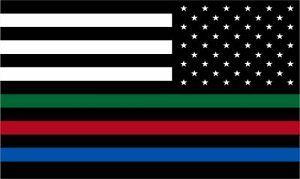 Blue Red Green Flag Logo - Thin Blue Line Decal - USA Flag with Red, Blue and Green Stripe Flag ...