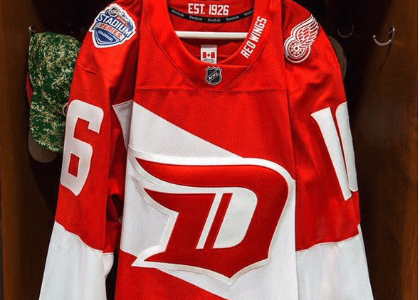 Red Wings D-Logo Logo - Brad Galli Wings introduce Stadium Series jerseys