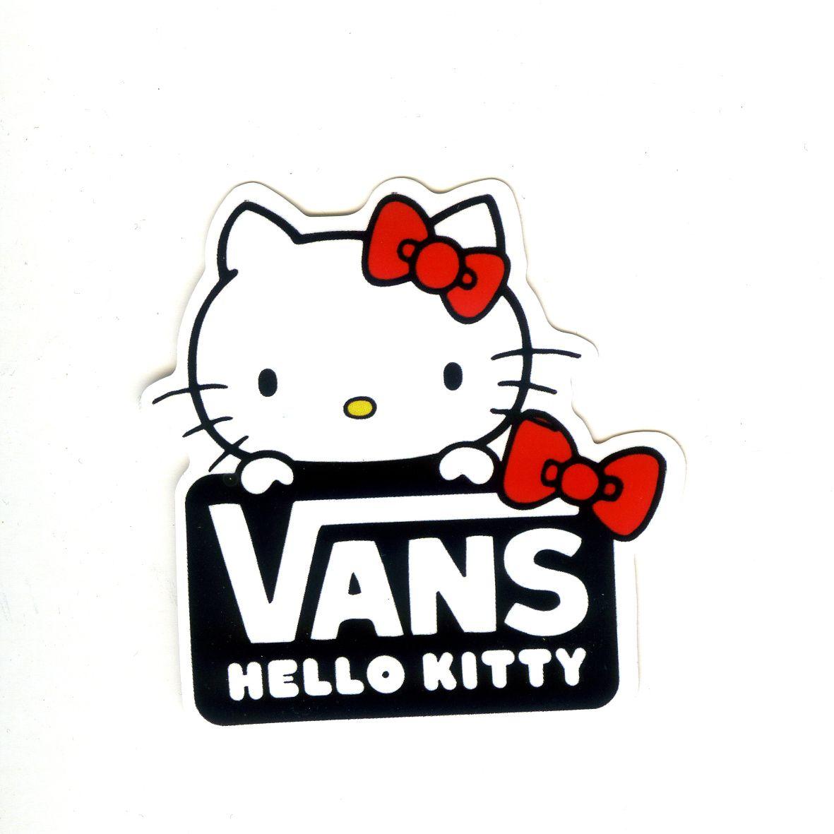 Hello Kitty Vans Logo - 1314 Hello Kitty x Vans , Width 7 cm, decal sticker - DecalStar.com