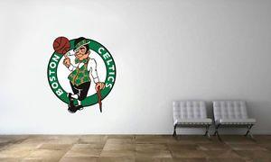 Boston NBA Logo - Boston Celtics Logo Wall Decal NBA Basketball Decor Sport Mural