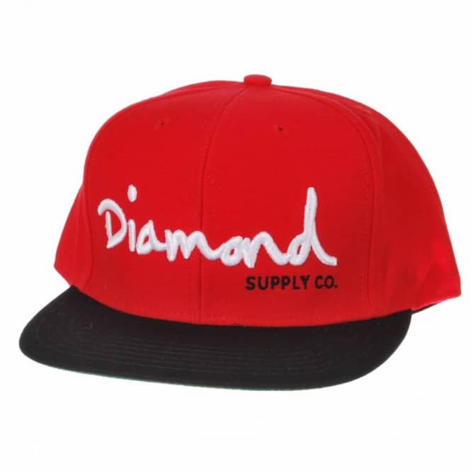 Red Black White Logo - Diamond Supply Co. Diamond OG Logo Snap Back Cap Red/Black/White ...