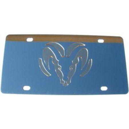 Green and Gold Ram Logo - Dodge Ram Gold Logo Stainless Steel License Plate