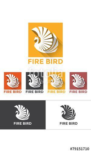 Phoenix Firebird Logo - Phoenix, Firebird Logo, Long Shadow, Vector Stock image and royalty