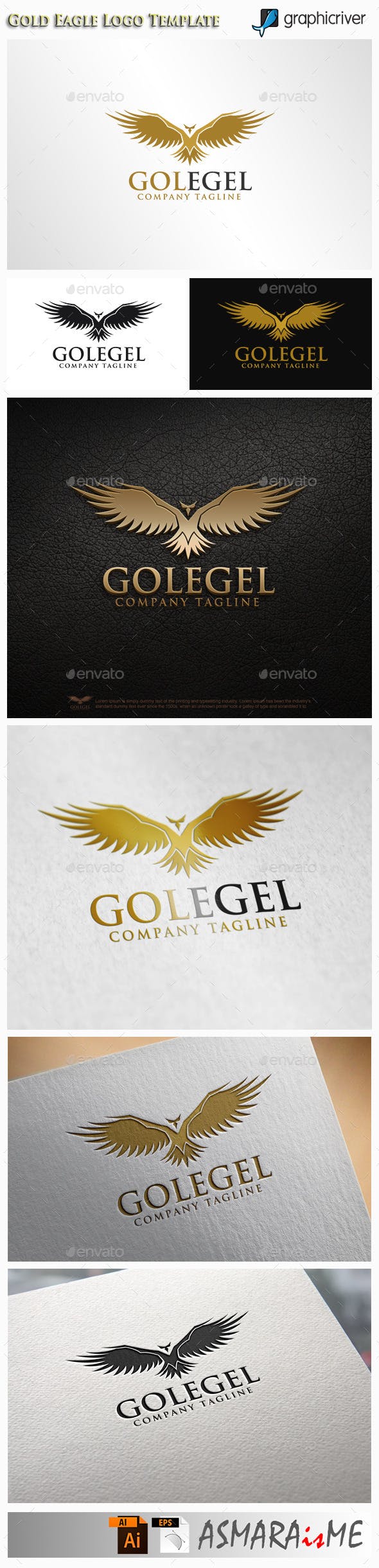 Gold Bird Company Logo - Bird Logo - Golegle ( Gold Eagle ) by ASMARAisME | GraphicRiver