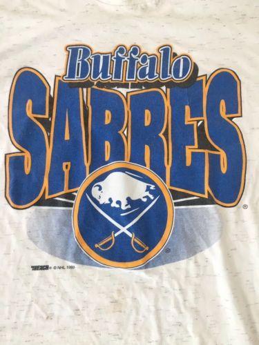 90s NHL Logo - Vintage 90s BUFFALO SABRES NHL LOGO BLUE GOLD TRENCH USA MADE T ...