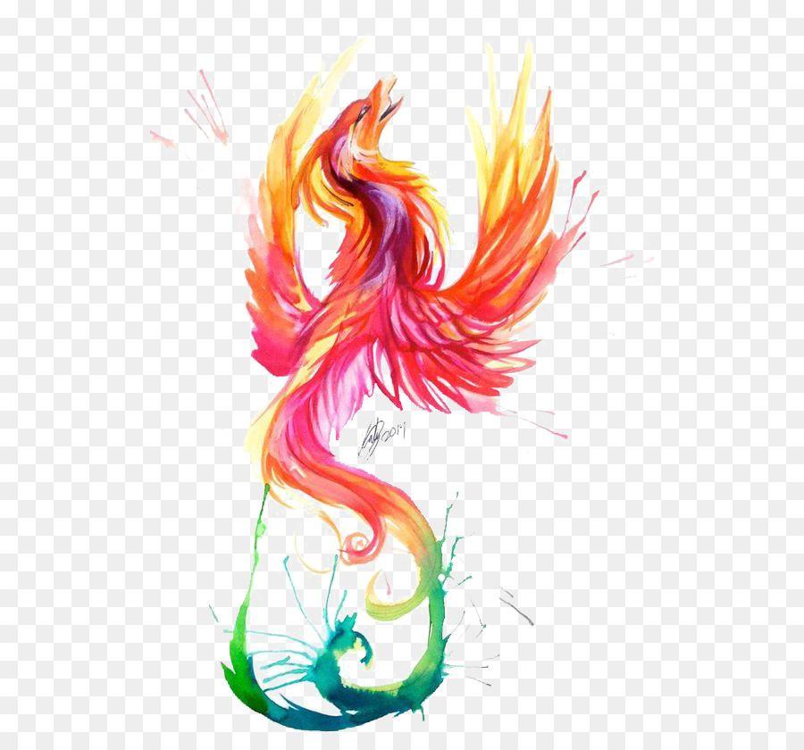 Phoenix Firebird Logo - Watercolor painting Phoenix Tattoo Firebird Phoenix png