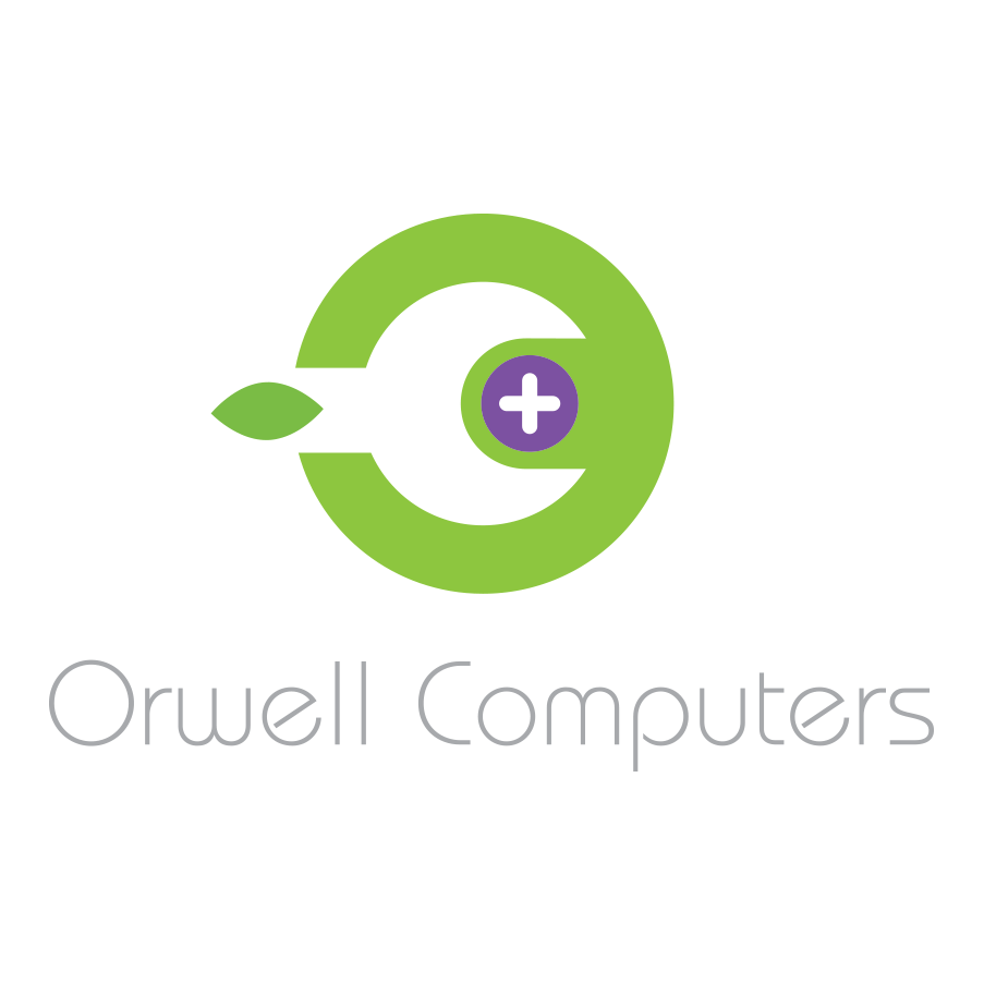 Brand with Green Circle Logo - Logo and Brand Design for Orwell Computers
